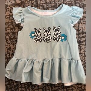 Light Blue Ruffled Kids Top